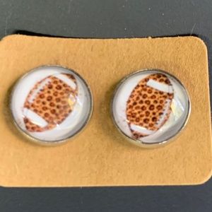 Stud football earrings